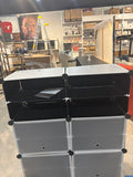 Stackable 6-Box Shoe Storage Organizer Cabinet Holds 24 Pairs Clear Front Drop Doors