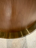 Modern Wood Swivel Accent Table Base Only- 26”H with Gold Metal Trim