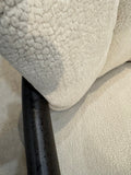 Modern Fusion Melt Accent Chair Cream Bouclé with Black Wood Arms