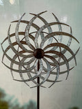 Alpine 58” Metal Garden Wind Spinner Yard Stake, 15” Decorative Outdoor Spinner