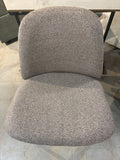 Modern Brown & White Upholstered Accent Lounge Chair with Black Metal Legs Armless Side Chair