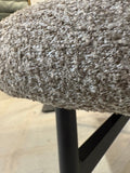 Modern Brown & White Upholstered Accent Lounge Chair with Black Metal Legs Armless Side Chair