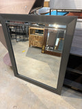 Abrie Contemporary Framed Wall Mirror with Mirror Inlay - Dark Grey
