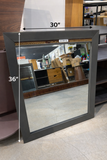 Abrie Contemporary Framed Wall Mirror with Mirror Inlay - Dark Grey