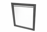 Abrie Contemporary Framed Wall Mirror with Mirror Inlay - Dark Grey