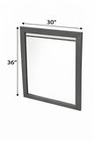 Abrie Contemporary Framed Wall Mirror with Mirror Inlay - Dark Grey