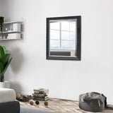 Abrie Contemporary Framed Wall Mirror with Mirror Inlay - Dark Grey