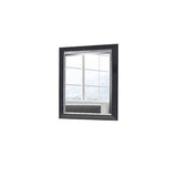 Abrie Contemporary Framed Wall Mirror with Mirror Inlay - Dark Grey
