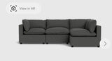 Albany Park Kova Pillow Cushion L-Shape Sectional Sofa 122”L-Licorice