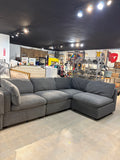 Albany Park Kova Pillow Cushion L-Shape Sectional Sofa 122”L-Licorice