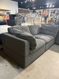 86” Gray Modular Deep Seat Sofa Couch with Oversized Cushions and Wide Arms