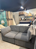 86” Gray Modular Deep Seat Sofa Couch with Oversized Cushions and Wide Arms
