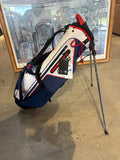 BIG MAX Golf Stand Bag White Navy & Red Lightweight Carry Bag with Dual Shoulder Straps