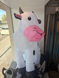47” Giant Inflatable Cow Outdoor Farm Animal Yard Decoration White Black & Pink