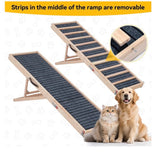 55” Adjustable Wooden Dog & Pet Ramp Folding Non-Slip Ramp – 176 lb Capacity