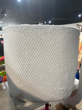 31”L x 30”H White Plush Barrel Swivel Accent Chair with Diamond Textured Upholstery