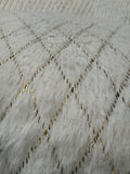 31”L x 30”H White Plush Barrel Swivel Accent Chair with Diamond Textured Upholstery