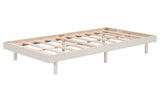 Twin Floating Platform Bed Frame – White Washed Wood – 77.6” x 40.9”
