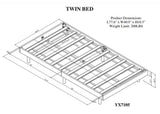 Twin Floating Platform Bed Frame – White Washed Wood – 77.6” x 40.9”