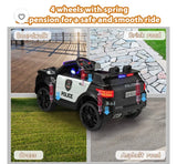 12V Kids Police Ride-On Car with Remote Control, LED Lights & Siren – 43.3” L