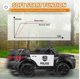 12V Kids Police Ride-On Car with Remote Control, LED Lights & Siren – 43.3” L