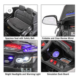 12V Kids Police Ride-On Car with Remote Control, LED Lights & Siren – 43.3” L