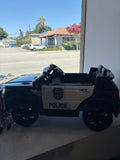12V Kids Police Ride-On Car with Remote Control, LED Lights & Siren – 43.3” L