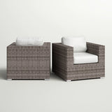 Hulda Grade Club Fully Assembled Patio Chair with Sunbrella Cushions (two chairs)