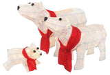 3-Piece Lighted Polar Bear Family Christmas Yard Decoration – 20” with 210 Lights