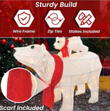3-Piece Lighted Polar Bear Family Christmas Yard Decoration – 20” with 210 Lights