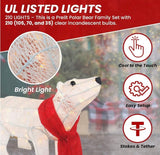 3-Piece Lighted Polar Bear Family Christmas Yard Decoration – 20” with 210 Lights