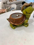 REDUCED-Hole on Side-Alpine Corporation Turtle Pot: Terracotta Garden Decor' No Drainage, Freestanding