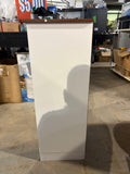35” Tall WhiteTilt-Out Trash Can Cabinet with Deodorizer, Drawer & Wood Top