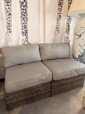 Wicker Outdoor Lounge Chairs w/ Cushions (Set of 2)