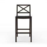 Set of 2 – 26.3” Aluminum Outdoor Bar Stools with Backrest – 350 LB Capacity