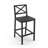 Set of 2 – 26.3” Aluminum Outdoor Bar Stools with Backrest – 350 LB Capacity