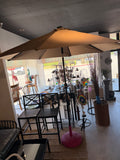 9 ft Brown Aluminum Market Patio Umbrella with Tilt, Crank Lift & UV Protection