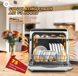 18” Portable Countertop Dishwasher with Built-In Water Tank, 5 Wash Programs & Fruit Wash