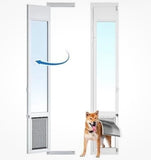 75 7/8”–81” Large Dog Door for Sliding Glass Patio Door Adjustable Insert with Lock