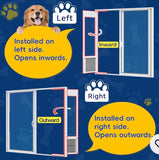 75 7/8”–81” Large Dog Door for Sliding Glass Patio Door Adjustable Insert with Lock