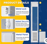 75 7/8”–81” Large Dog Door for Sliding Glass Patio Door Adjustable Insert with Lock