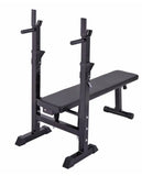 Adjustable Folding Workout Bench with Squat Rack Multifunction Full Body Home Gym Station