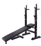 Adjustable Folding Workout Bench with Squat Rack Multifunction Full Body Home Gym Station