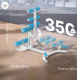 350 LB Capacity Deep Squat Machine Adjustable Glute Trainer Home Gym Workout Equipment-Teal