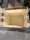 21.9” Foldable X-Frame Laundry Hamper with Waterproof Basket & Faux Leather Handles