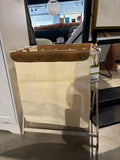 21.9” Foldable X-Frame Laundry Hamper with Waterproof Basket & Faux Leather Handles