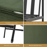 Set of 2 – 31.9” Olive Green Velvet Dining Chairs with Black Metal Frames - Mopio