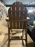 53.75” Tall Adirondack Bar Height Chair with Footrest – Outdoor Patio Counter Chair