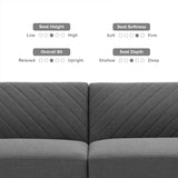 76.8” Dark Gray Futon Sofa Bed with Adjustable Split Back & Mid-Century Tufted Design