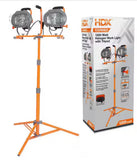 1200W Dual Head Halogen Work Light with 72” Adjustable Tripod Stand – Portable Jobsite Light